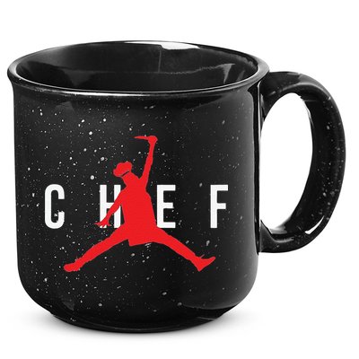 Funny Restaurant Chef Jumping Chef Knife 15oz Campfire Ceramic Mug