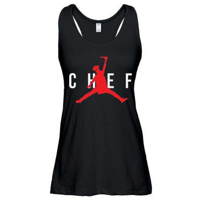 Funny Restaurant Chef Jumping Chef Knife Ladies Essential Flowy Tank