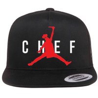 Funny Restaurant Chef Jumping Chef Knife Flat Bill Trucker Hat