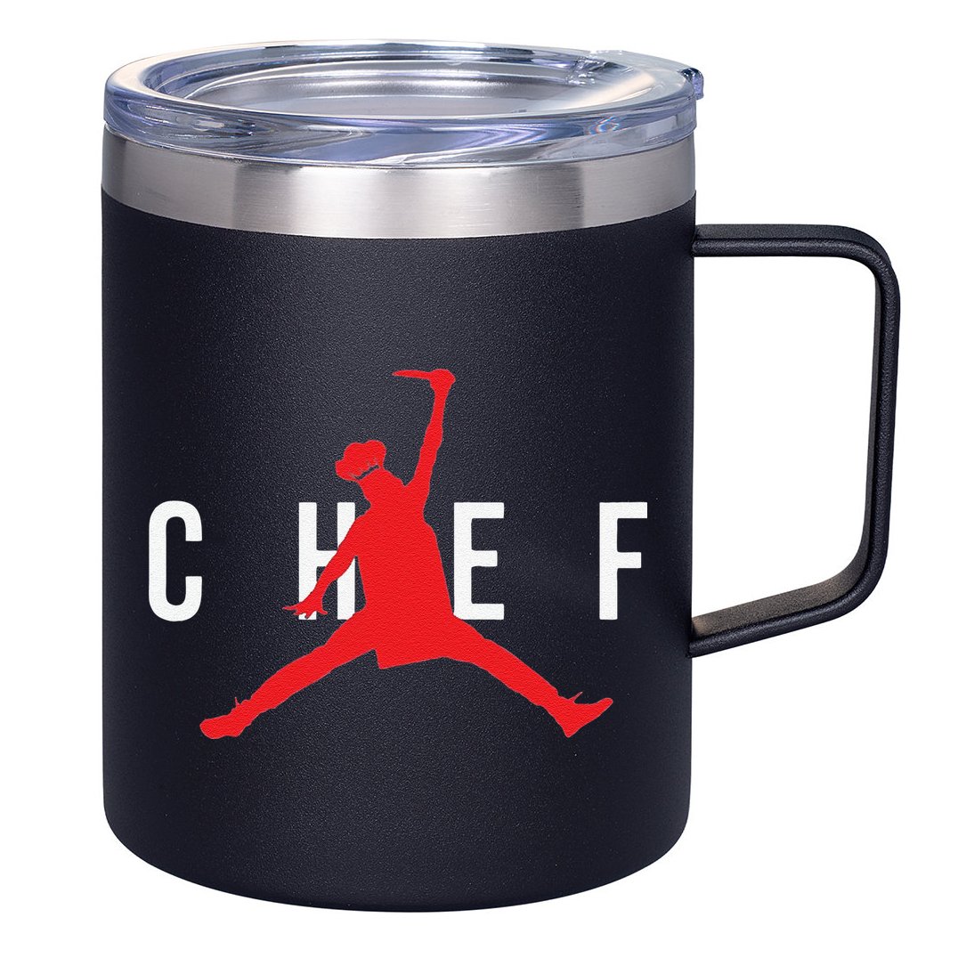 Funny Restaurant Chef Jumping Chef Knife 12oz Stainless Steel Coffee Mug