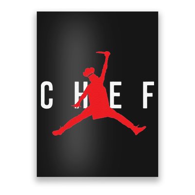 Funny Restaurant Chef Jumping Chef Knife Poster