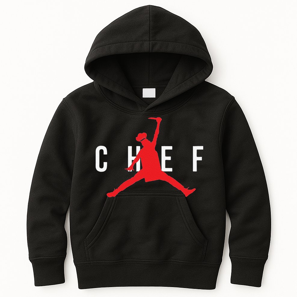 Funny Restaurant Chef Jumping Chef Knife Kids Hoodie