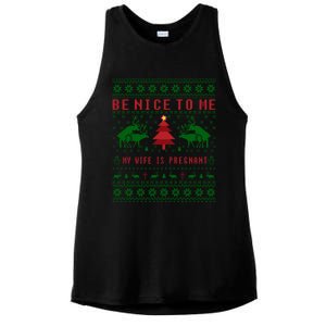 Funny Reindeer Daddy Ugly Christmas Pregnancy Gift Ladies PosiCharge Tri-Blend Wicking Tank