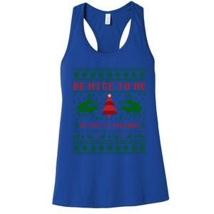 Funny Reindeer Daddy Ugly Christmas Pregnancy Gift Women's Racerback Tank