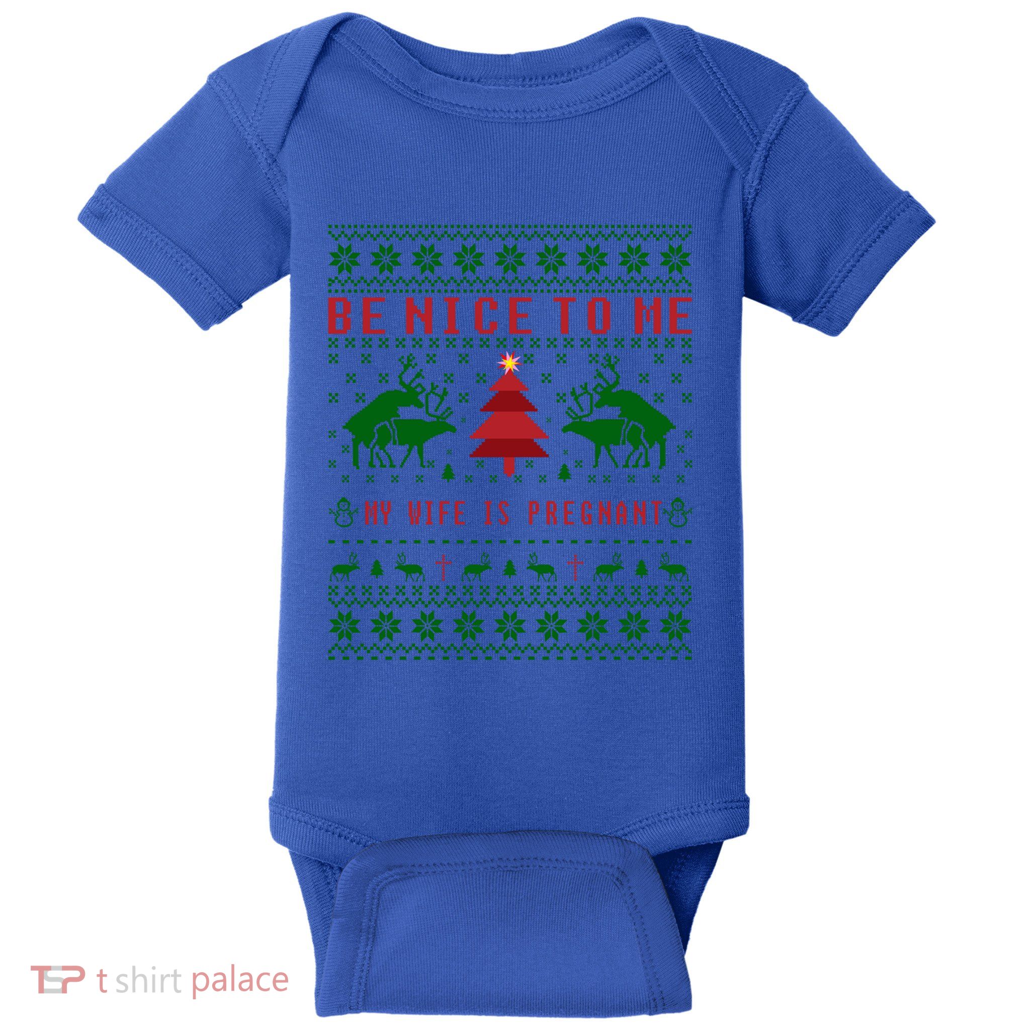 Funny Reindeer Daddy Ugly Christmas Pregnancy Gift Baby Bodysuit
