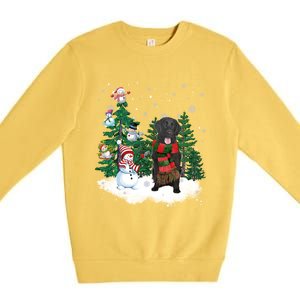 Flatcoated Retriever Dog Christmas Snow Xmas Tree Pajama Cool Gift Premium Crewneck Sweatshirt