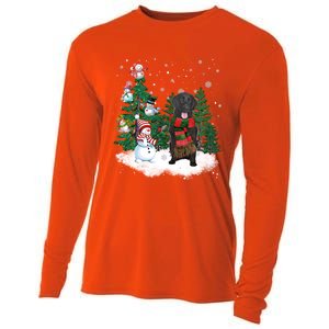 Flatcoated Retriever Dog Christmas Snow Xmas Tree Pajama Cool Gift Cooling Performance Long Sleeve Crew