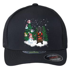 Flatcoated Retriever Dog Christmas Snow Xmas Tree Pajama Cool Gift Flexfit Unipanel Trucker Cap