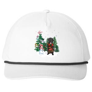 Flatcoated Retriever Dog Christmas Snow Xmas Tree Pajama Cool Gift Snapback Five-Panel Rope Hat