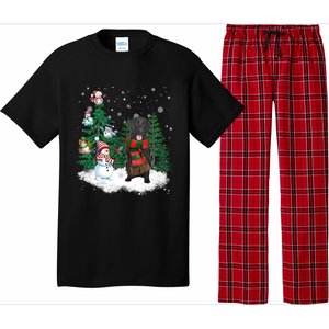 Flatcoated Retriever Dog Christmas Snow Xmas Tree Pajama Cool Gift Pajama Set