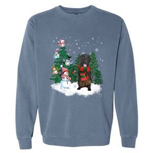 Flatcoated Retriever Dog Christmas Snow Xmas Tree Pajama Cool Gift Garment-Dyed Sweatshirt