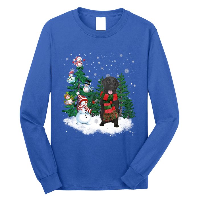 Flatcoated Retriever Dog Christmas Snow Xmas Tree Pajama Cool Gift Long Sleeve Shirt