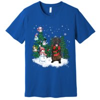 Flatcoated Retriever Dog Christmas Snow Xmas Tree Pajama Cool Gift Premium T-Shirt