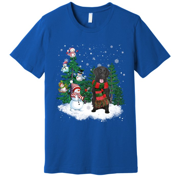 Flatcoated Retriever Dog Christmas Snow Xmas Tree Pajama Cool Gift Premium T-Shirt