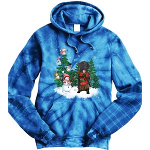 Flatcoated Retriever Dog Christmas Snow Xmas Tree Pajama Cool Gift Tie Dye Hoodie