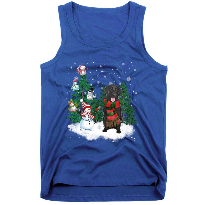 Flatcoated Retriever Dog Christmas Snow Xmas Tree Pajama Cool Gift Tank Top