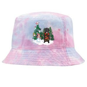 Flatcoated Retriever Dog Christmas Snow Xmas Tree Pajama Cool Gift Tie-Dyed Bucket Hat