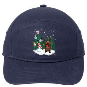 Flatcoated Retriever Dog Christmas Snow Xmas Tree Pajama Cool Gift 7-Panel Snapback Hat