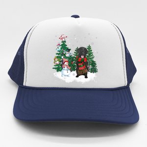 Flatcoated Retriever Dog Christmas Snow Xmas Tree Pajama Cool Gift Trucker Hat