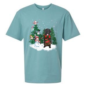 Flatcoated Retriever Dog Christmas Snow Xmas Tree Pajama Cool Gift Sueded Cloud Jersey T-Shirt