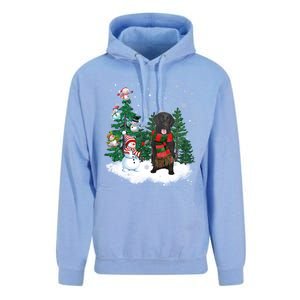 Flatcoated Retriever Dog Christmas Snow Xmas Tree Pajama Cool Gift Unisex Surf Hoodie