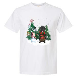 Flatcoated Retriever Dog Christmas Snow Xmas Tree Pajama Cool Gift Garment-Dyed Heavyweight T-Shirt