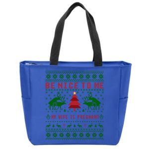 Funny Reindeer Daddy Ugly Christmas Pregnancy Great Gift Cool Gift Zip Tote Bag