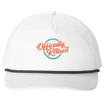 Funny Retired Design, Funny Retirement Tee, Funny Grandpa Snapback Five-Panel Rope Hat