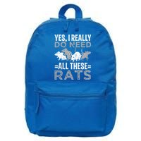 Funny Rat Design Yes I Really Do Need All These Rats Cute Gift 16 in Basic Backpack