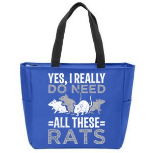 Funny Rat Design Yes I Really Do Need All These Rats Cute Gift Zip Tote Bag