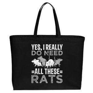 Funny Rat Design Yes I Really Do Need All These Rats Cute Gift Cotton Canvas Jumbo Tote