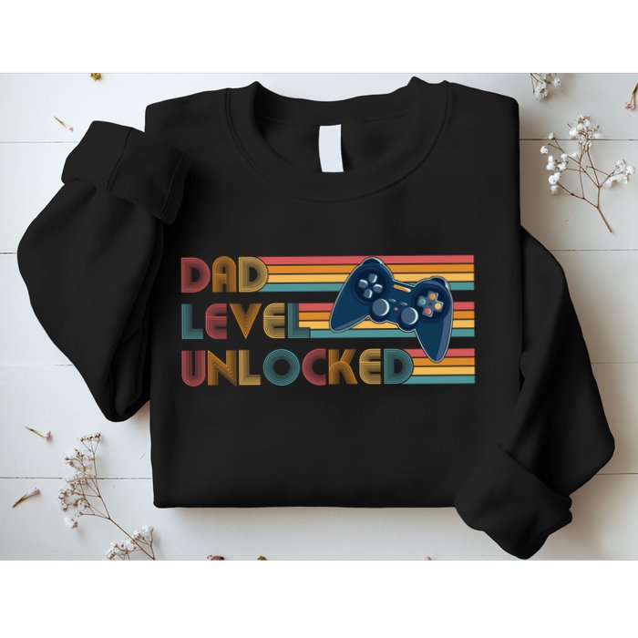 Funny Retro Dad Level Unlocked Gamer Sweatshirt