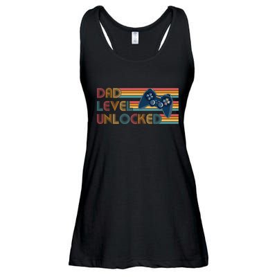 Funny Retro Dad Level Unlocked Gamer Ladies Essential Flowy Tank