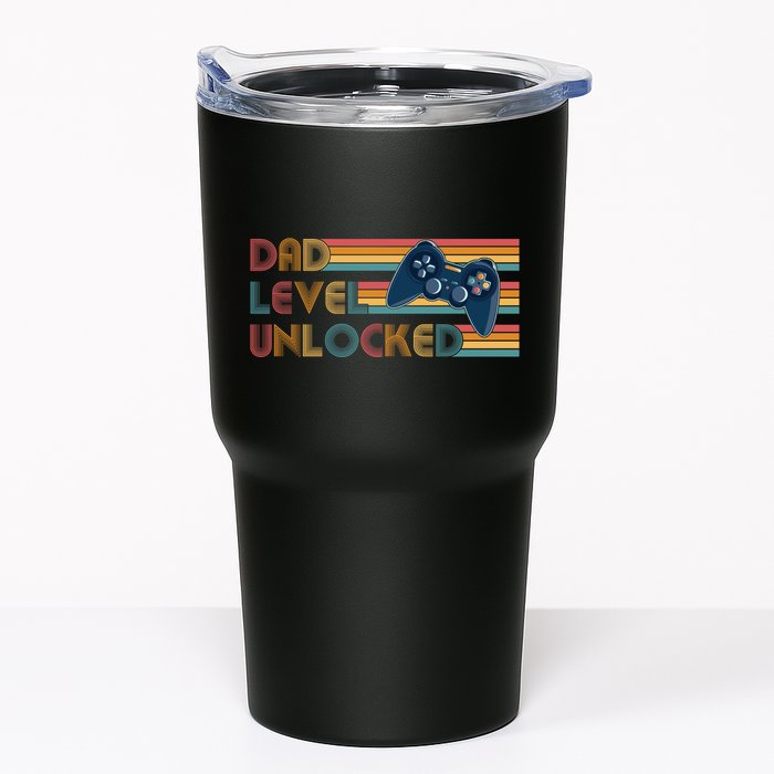 Funny Retro Dad Level Unlocked Gamer Tumbler