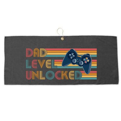 Funny Retro Dad Level Unlocked Gamer Large Microfiber Waffle Golf Towel