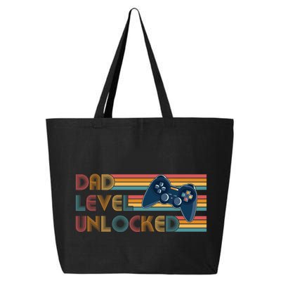 Funny Retro Dad Level Unlocked Gamer 25L Jumbo Tote