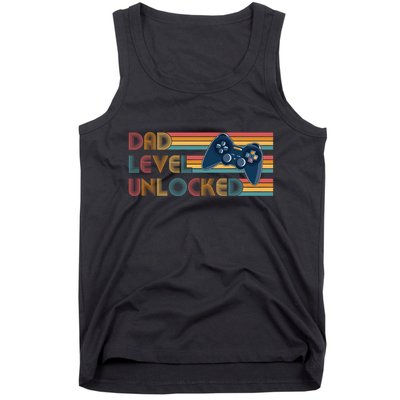 Funny Retro Dad Level Unlocked Gamer Tank Top