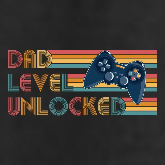 Funny Retro Dad Level Unlocked Gamer Golf Towel