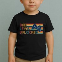 Funny Retro Dad Level Unlocked Gamer Toddler T-Shirt