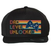 Funny Retro Dad Level Unlocked Gamer Wool Snapback Cap