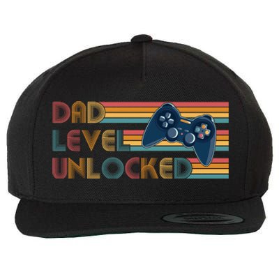 Funny Retro Dad Level Unlocked Gamer Wool Snapback Cap