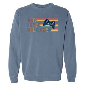 Funny Retro Dad Level Unlocked Gamer Garment-Dyed Sweatshirt