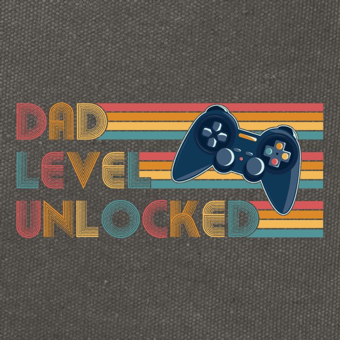 Funny Retro Dad Level Unlocked Gamer Cotton Canvas Backpack