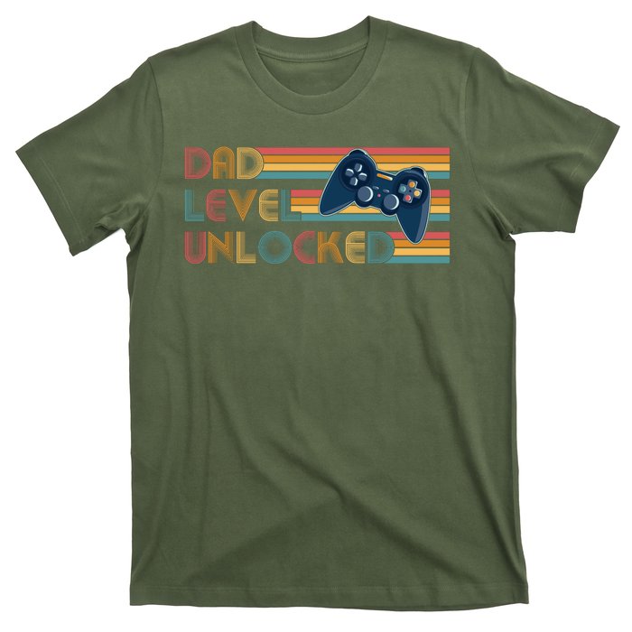 Funny Retro Dad Level Unlocked Gamer T-Shirt