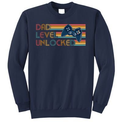 Funny Retro Dad Level Unlocked Gamer Sweatshirt