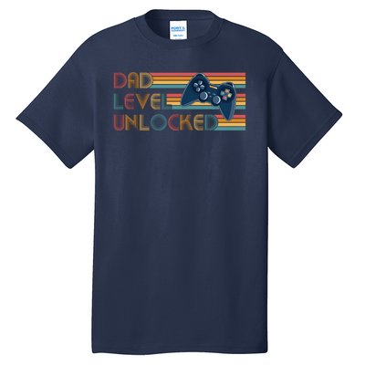 Funny Retro Dad Level Unlocked Gamer Tall T-Shirt