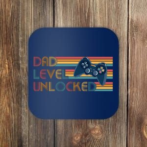 Funny Retro Dad Level Unlocked Gamer Coaster