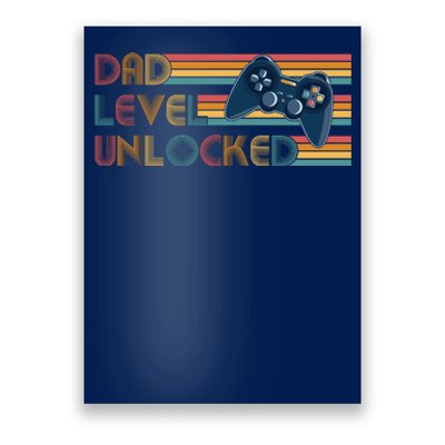 Funny Retro Dad Level Unlocked Gamer Poster