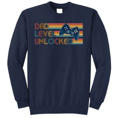 Funny Retro Dad Level Unlocked Gamer Tall Sweatshirt