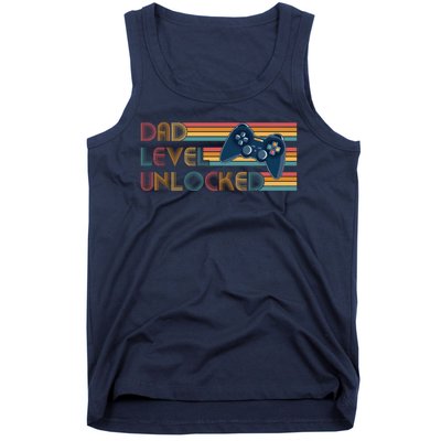 Funny Retro Dad Level Unlocked Gamer Tank Top